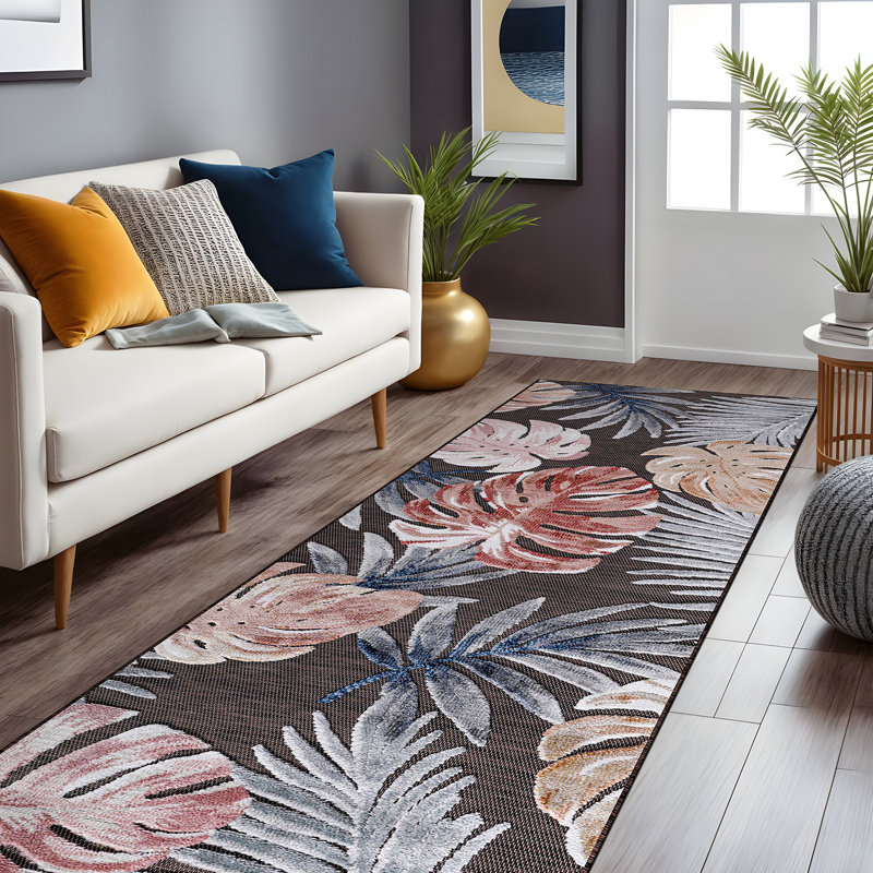 Chartier Machine Woven Floral Indoor/Outdoor Area Rug, Runner 2' x 10'