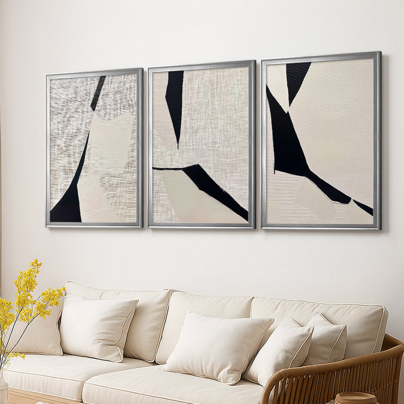 ABSTRACT Series DCXLI - Toile tendue avec châssis sur mesure - 3 pièces