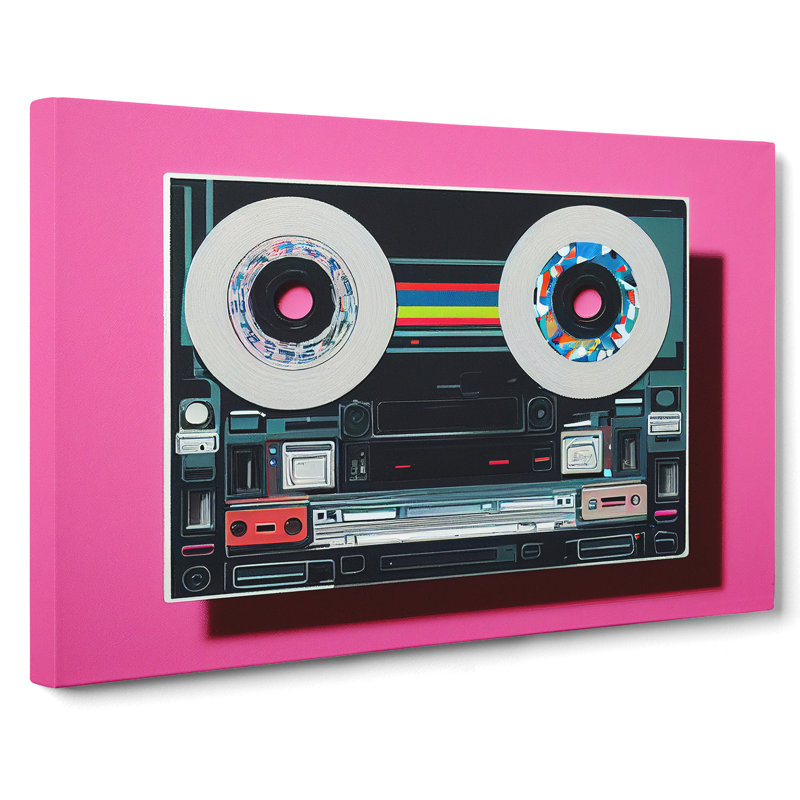 Futuristic Cassette Tape - Wrapped Canvas, 40cm H x 60cm W x 3cm D