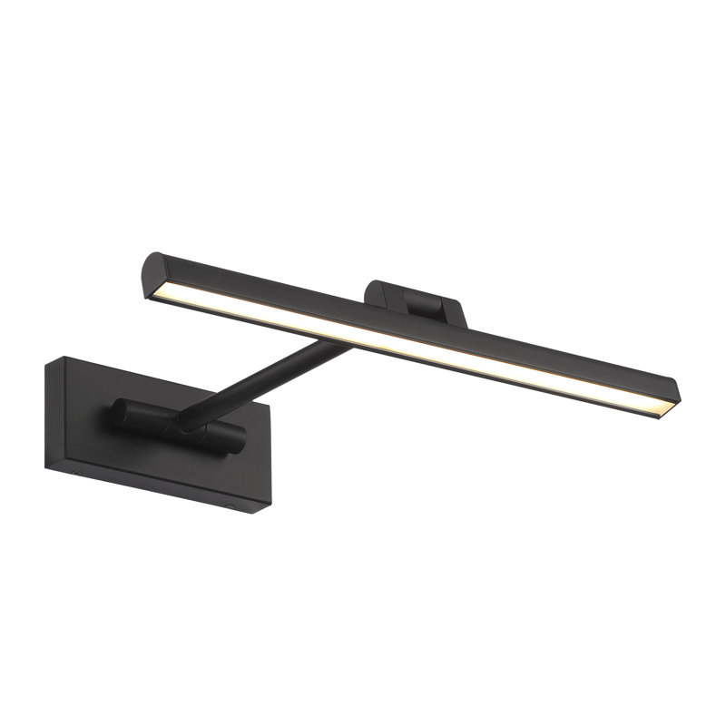 Reed Hardwired Dimmable LED Wall Mounted Picture Light, 3000K, Black, 3" H x 11.4" W x 32.5" D