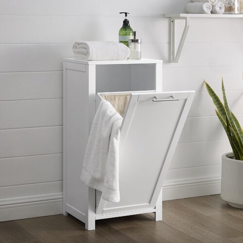 Three Posts™ Wood Cabinet Laundry Hamper & Reviews | Wayfair