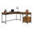 L-Shaped Desk, Brown Finish