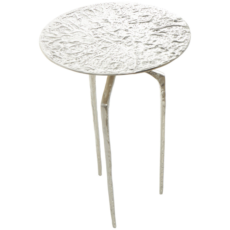 Table d'appoint Cole And Grey, Argent, H 21,9 po x l 14,65 po x P 14,65 po