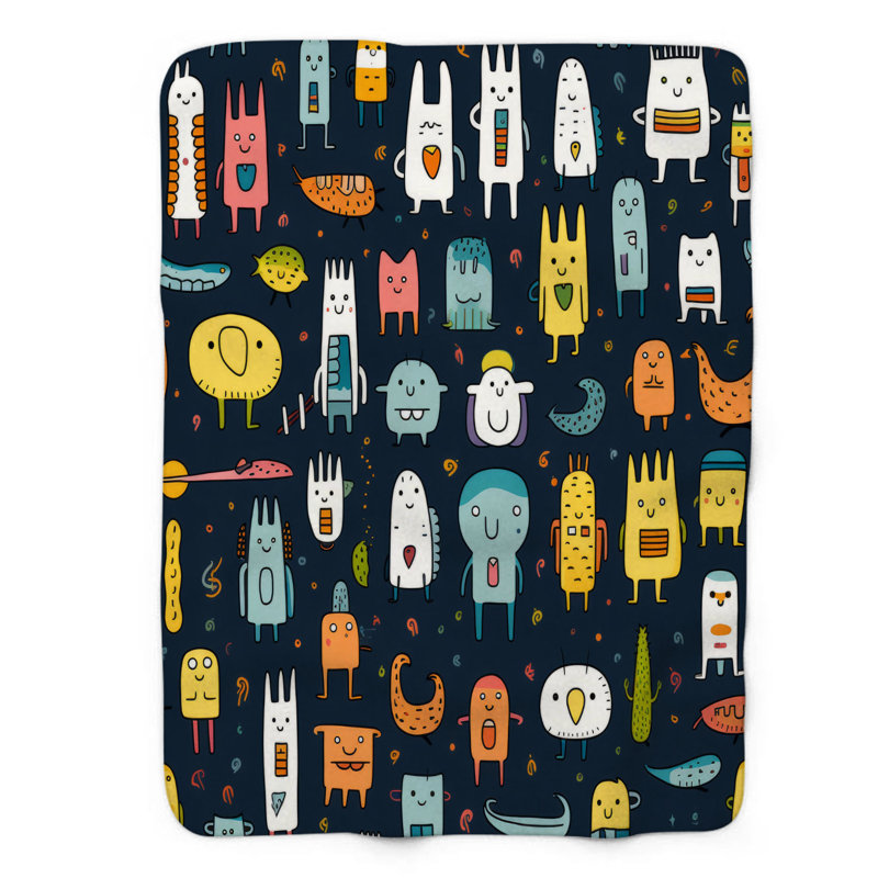 Playful Personalities - 1 Piece Premium Sherpa Blanket, Twin