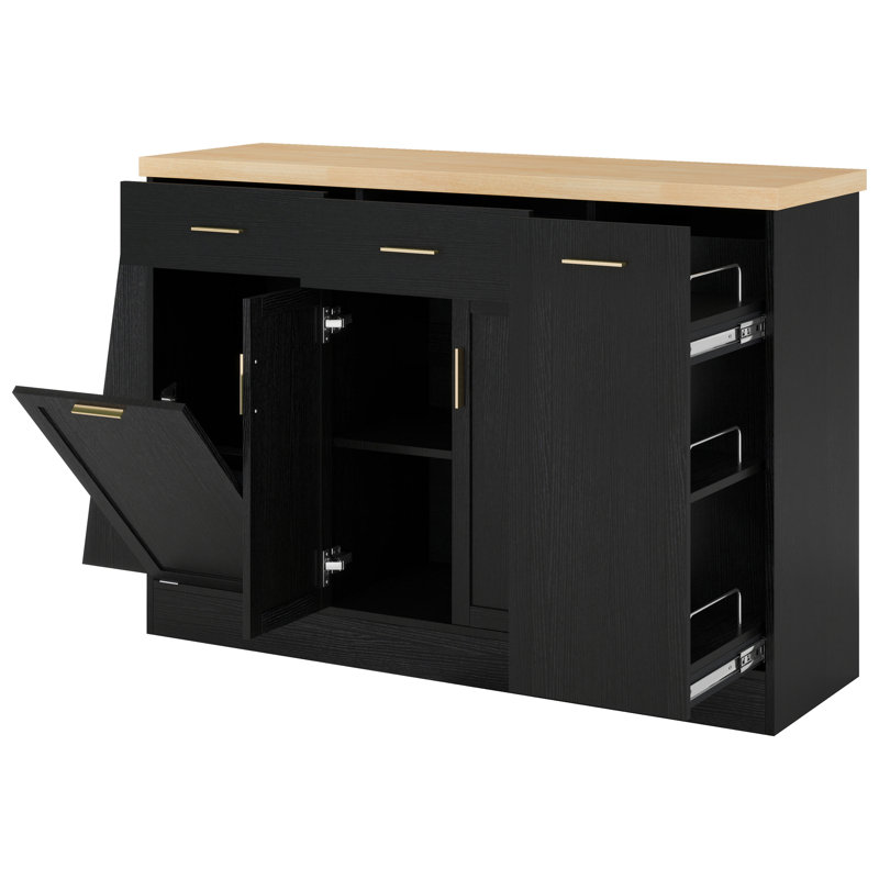 Buffet de rangement multifonctionnel, Noir
