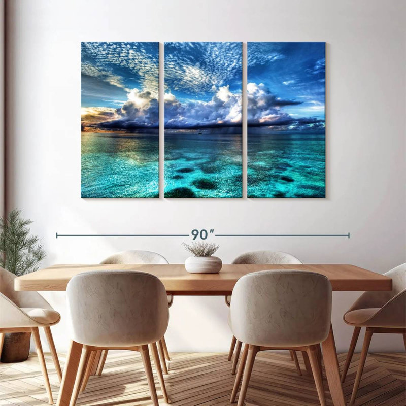 3 pièces Cozumel avec vue sur l'océan, H 74 po x l 48 po x P 1,25 po