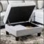 Repose-pieds moderne capitonné avec rangement gaufré surpiqué, parfait pour les salons et les sièges supplémentaires avec amplement d'espace de rangement caché.-1249509146
