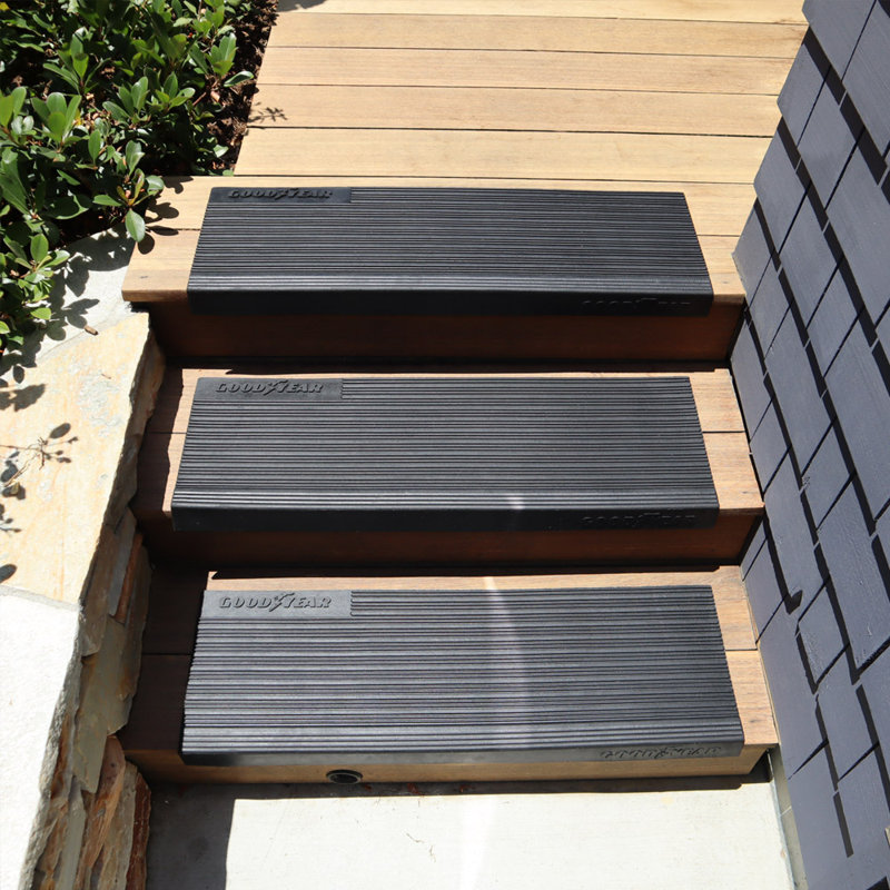 Linear Black Stair Tread, Rectangle 10" x 2'6"