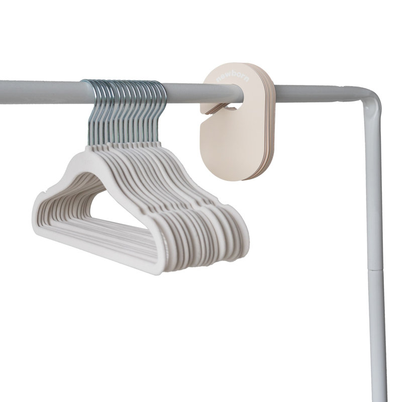 Cream and Neutral Baby Velvet Hangers with Closet Dividers Set