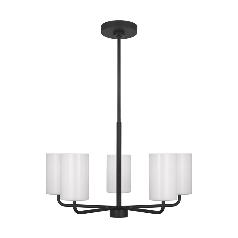 Lustre à 5 lumières Vincente, Noir mat, Non