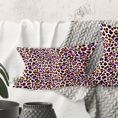 Coussin décoratif imprimé fourrure léopard Safari VII - Mid-Century