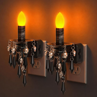 Halloween Chandelier Night Light Plug in, Dusk to Dawn, Gothic