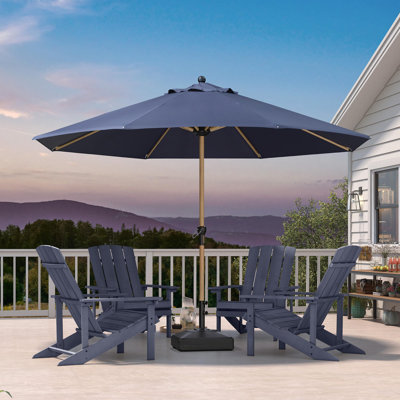  Parasol de table d'extérieur 11 pi avec parasol de table 11 pieds avec 8 baleines robustes et manivelle commerciale pour patio