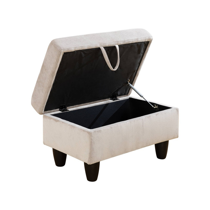 Canapé modulaire et méridienne 3 pièces avec repose-pieds Jacksmith, Face à la droite, Velours côtelé gris pâle