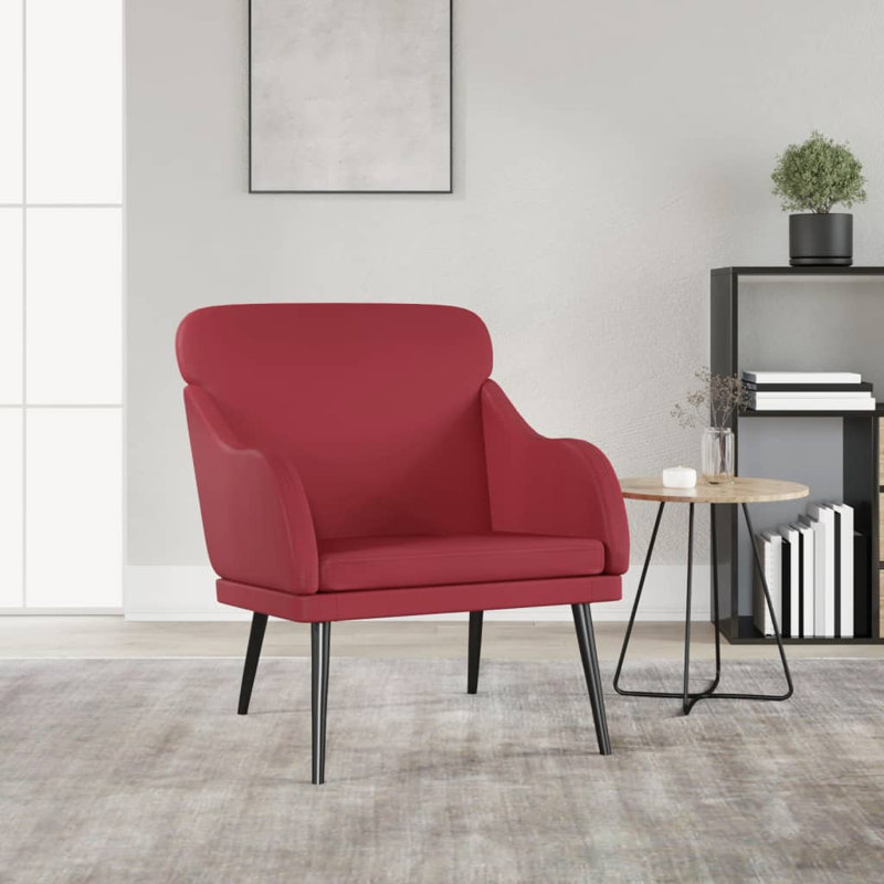 Upholstered Accent Chair, Wine Red