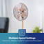 GEEPAS 16” Metal Pedestal Fan | Electric Standing Floor Fan With 3 Speed 4 PC Aluminium Blades | Adjustable Height Tilt Head & Oscillating Function | Powerful Airflow for Home Office Use, 50W