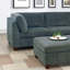 Ensemble de salon modulaire en chenille gris 6 pièces avec canapé en L et canapé d'angle 2X