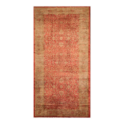 Tapis de couloir rouge en laine noué à la main Bylgja