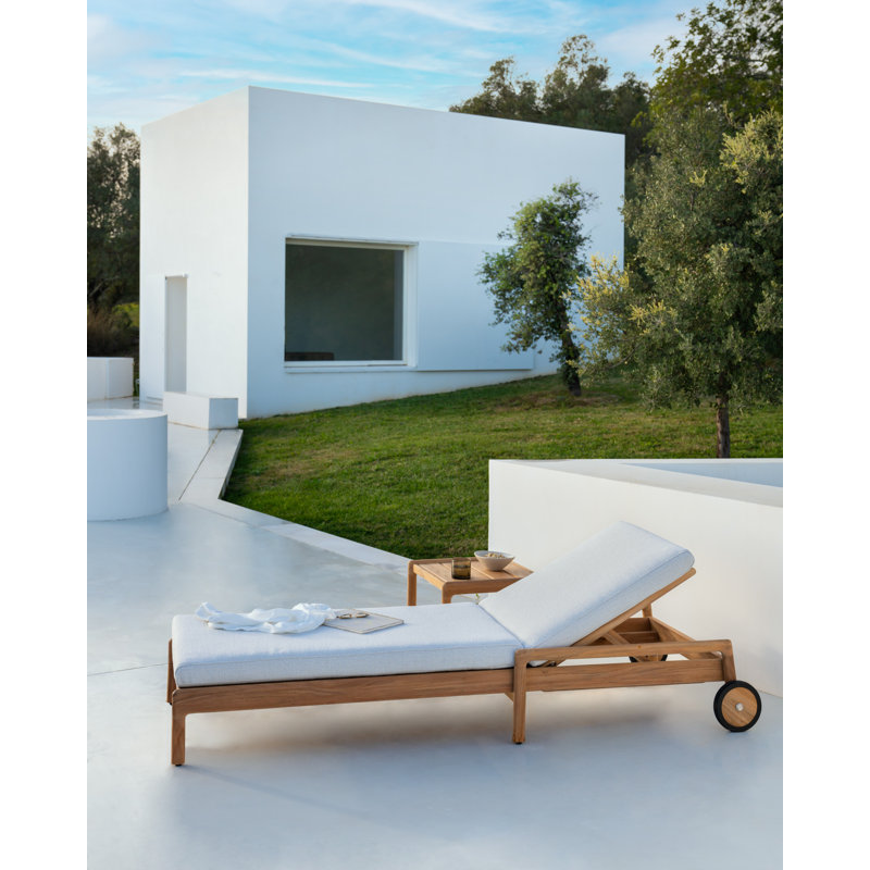 Jack Outdoor Teak Chaise Lounge