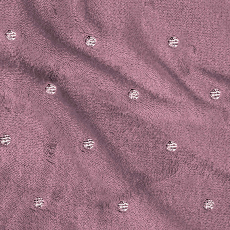 Mauve Polka Dot Reversible Fleece Throw Blanket