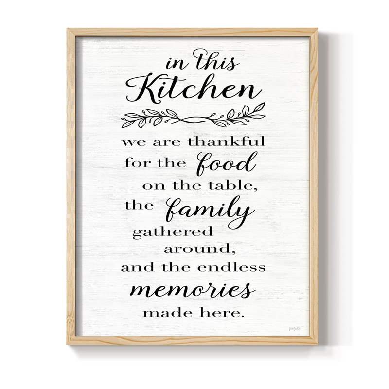 In This Kitchen Framed Print - Solid Wood, Natural, 11" H x 9" W