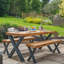 Chunky Rustic Outdoor Garden Table without Parasol Hole-1075167979