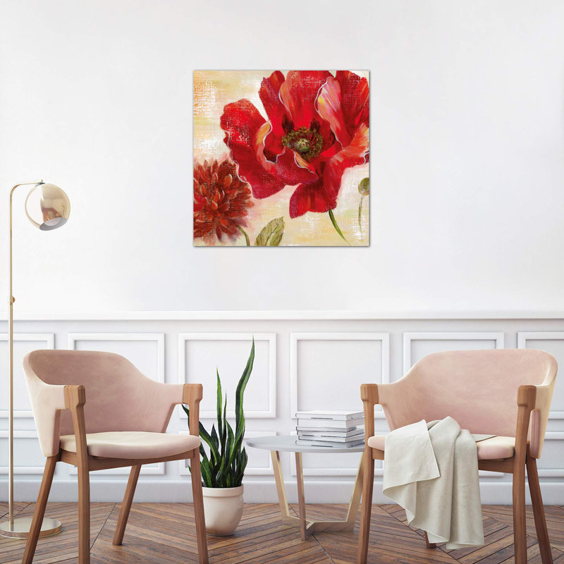 Passion For Poppies II by Nan - Wrapped Canvas Painting, 66.04 cm H x 66.04 cm W x 1.91 cm D