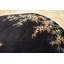 Antique Art Deco Chinese Floral Black 1920s Oval Shaped Rug