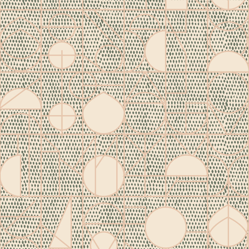 10' L x 25" W Wallpaper Roll, Olive Peach