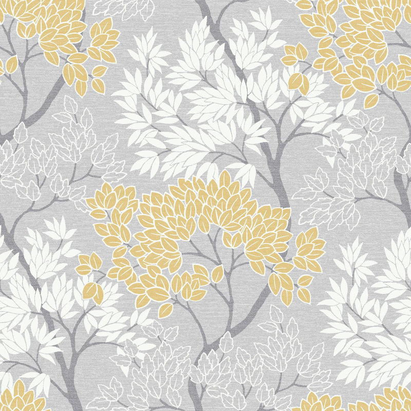Fresco Lykke Tree Floral Wallpaper, Ochre