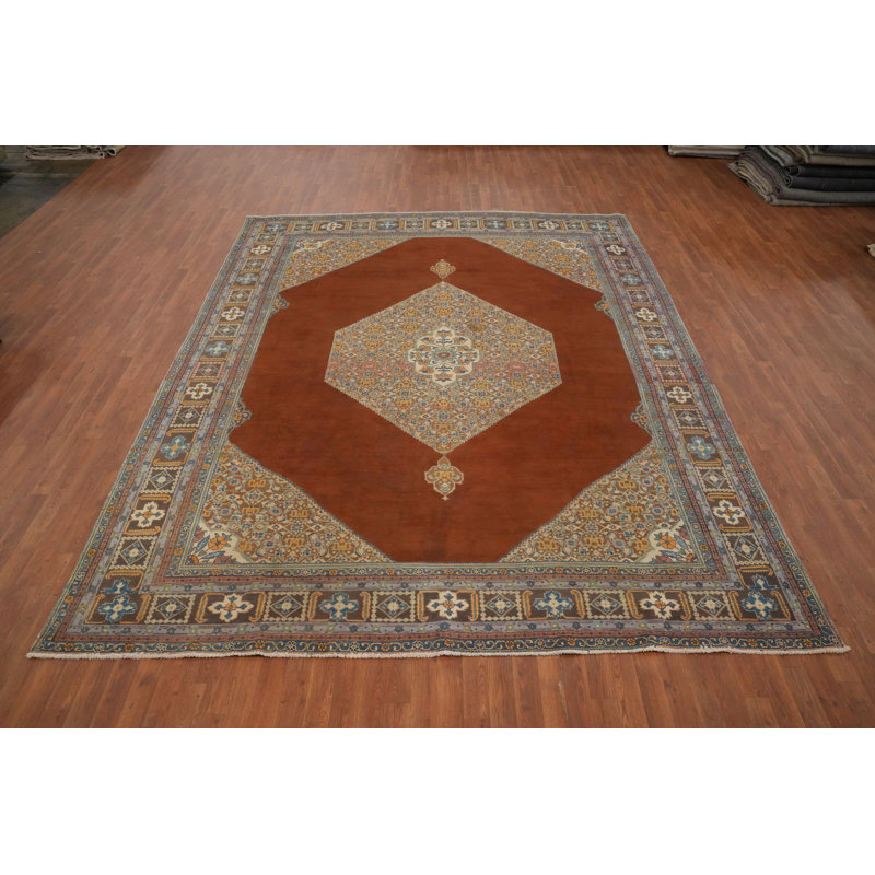 Tapis traditionnel rétro géométrique 9 x 12