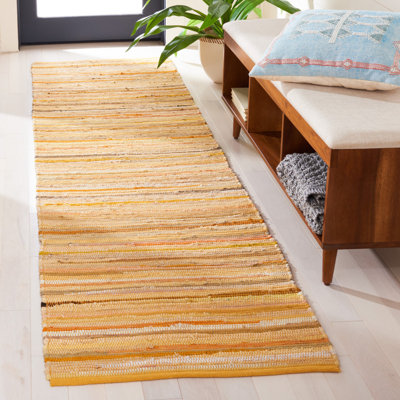 Tapis rayé en coton tissé à la main Caldina