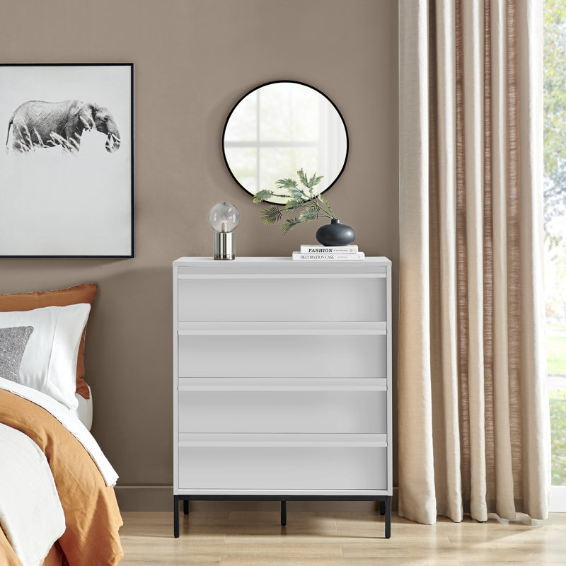Skit 4 Drawer Chest of Drawers, Modern Scandi Storage, White