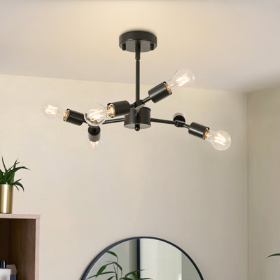 Plafonnier semi-encastré 6 lumières Spoutnik