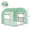 Outsunny 3 x 3 x 2m Polytunnel Greenhouse Walk-in 2 Large Doors Green