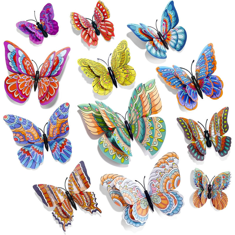 24 Pcs Landscape 3D Butterfly Wall Decor