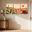 «Landscape & Nature Desert Landscape Cactus Sunset Reflection», ensemble de 3 reproductions d'art sur toile-1478153142