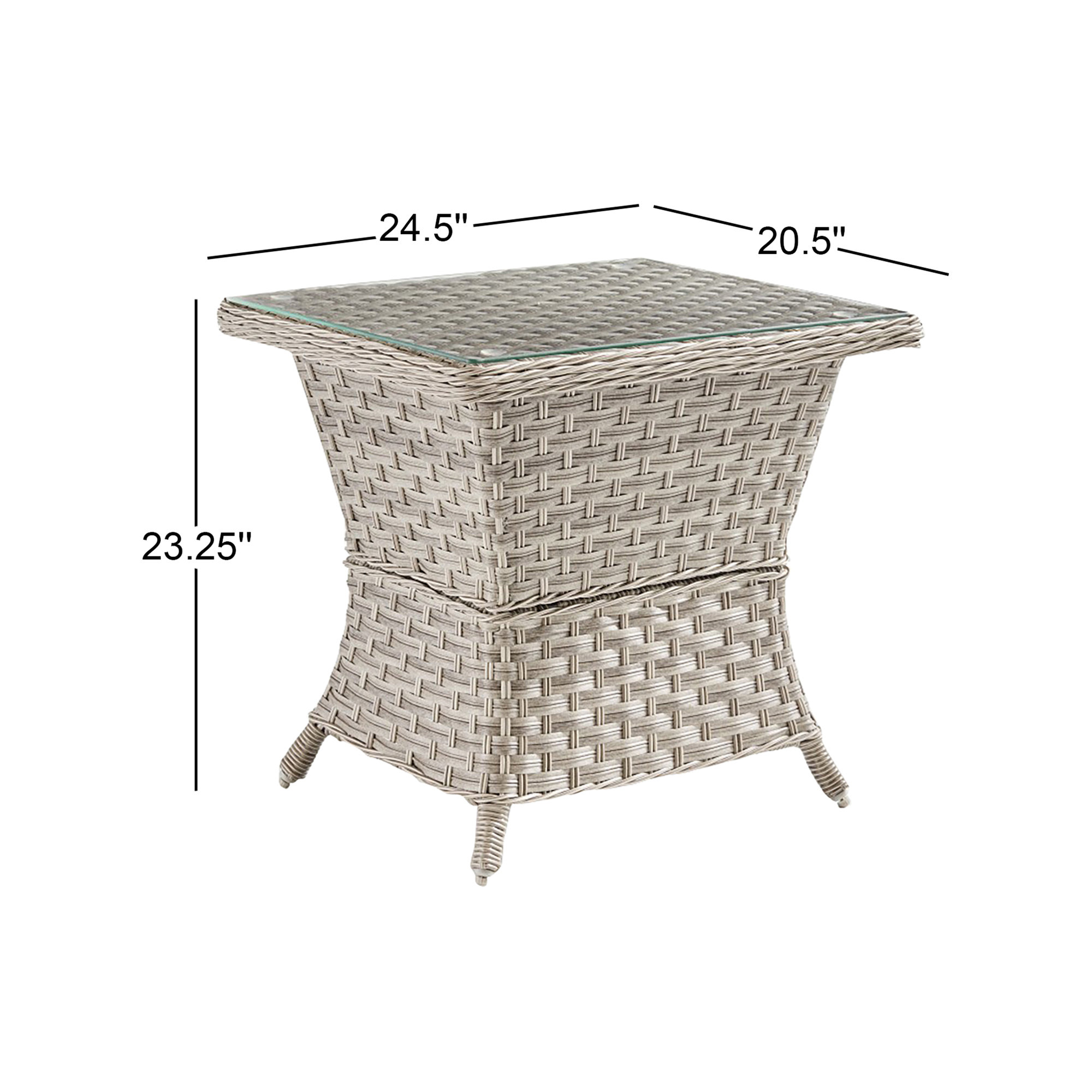 Norfolk 24.5'' Glass Outdoor Side Table