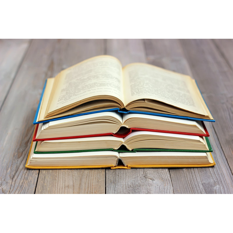 Stack Of Books - Wrapped Canvas Print, 30cm H x 46cm W x 3.8cm D