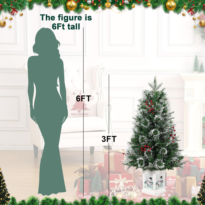 Arbre de Noël 3 pi avec 78 lumières DEL multicolores