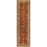 Baku Hand Knotted Wool Floral Area Rug in Red/Beige