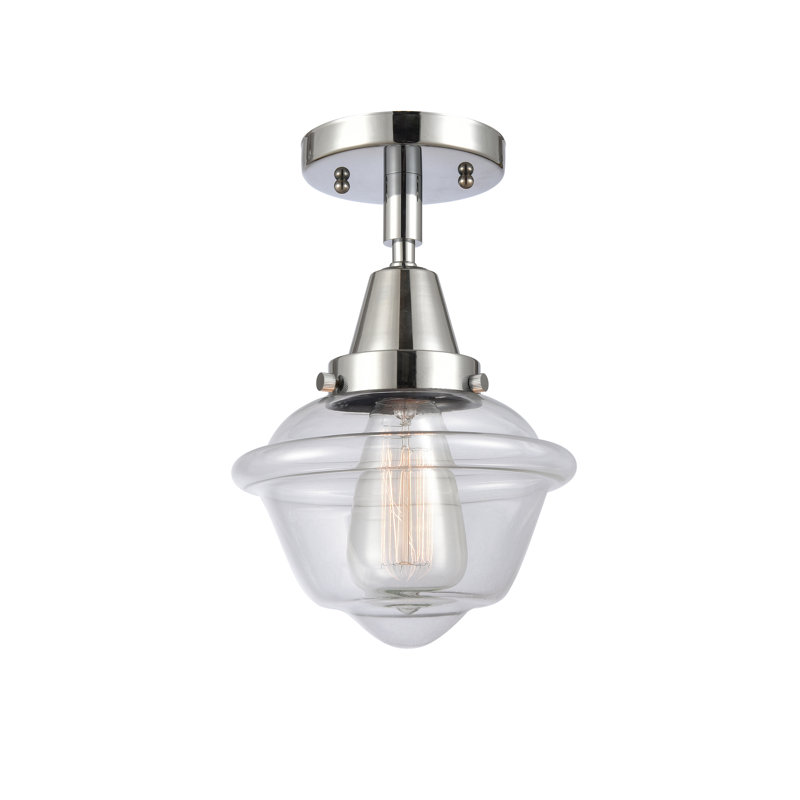 Grourke Glass Flush Mount, Clear, Polished Chrome