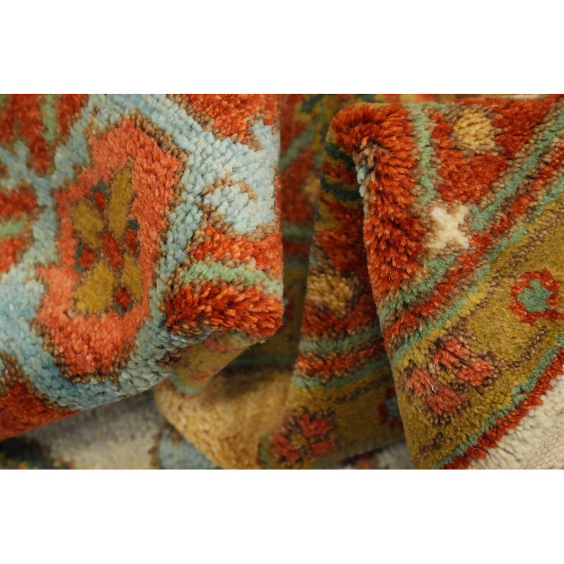 Tapis géométrique fait à la main Oushak 9 x 12