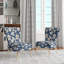 Icy Blue Snowy White Flowers Scenery - Chaise d'appoint rembourrée de style campagnard, chaise d'appoint rustique à motif floral