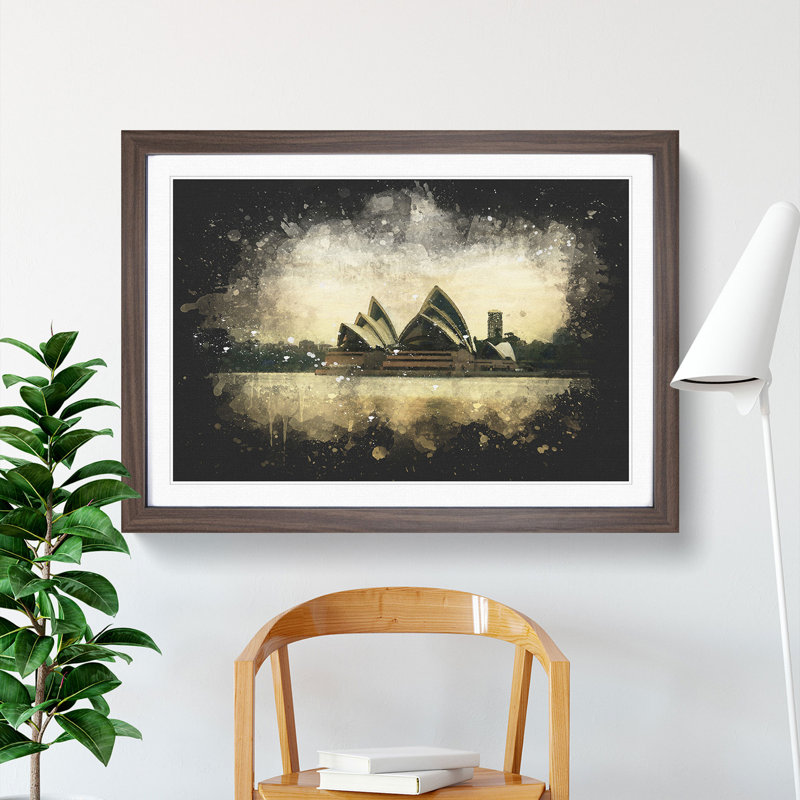 Sydney Opera House Vol.3 - Picture Frame Painting, 27cm H x 36cm W x 2cm D, Walnut Framed