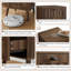 Table de chevet à deux tiroirs de style médiéval avec pieds en bois massif, table de chevet de 15,75 po x 15,75 po x 22,64 po