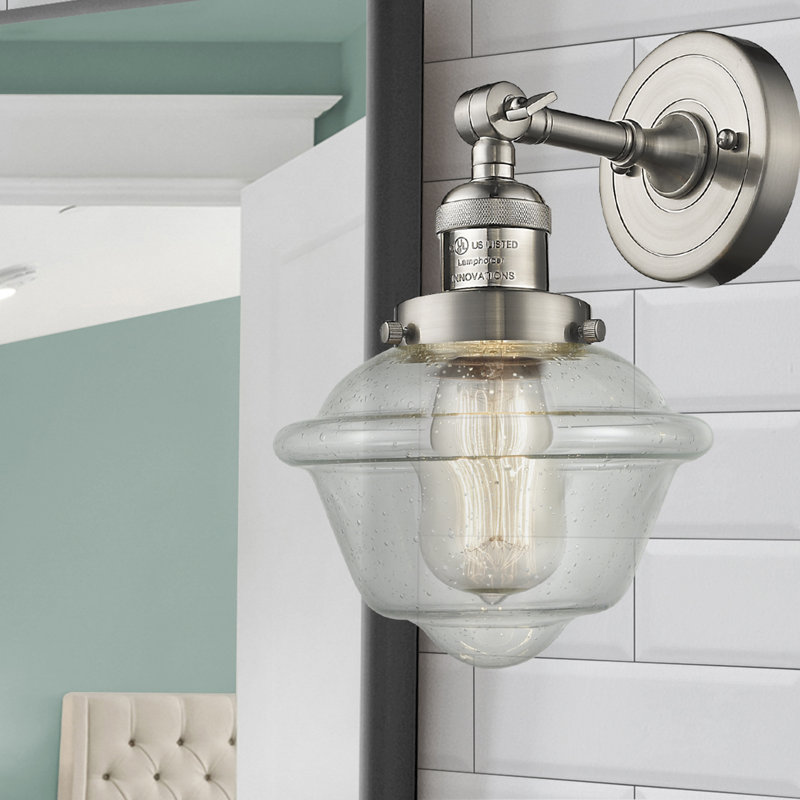 Applique murale de salle de bain 1 lumière à intensité variable Gaspard, Ampoule DEL 6 watts Vinage, Grainé