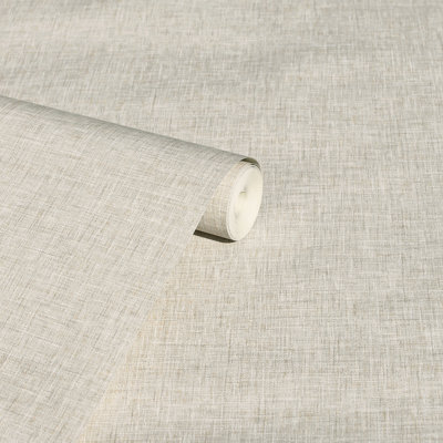 Paulette Neutral Linen Texture Wallpaper