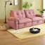 de canapé-lit convertible de 3 pouces, revêtement en flanelle de coton rose, salon moderne essentiel