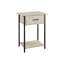Table d'appoint peu encombrante - Stratifié pierre crème et design en métal noir dans la chambre à coucher